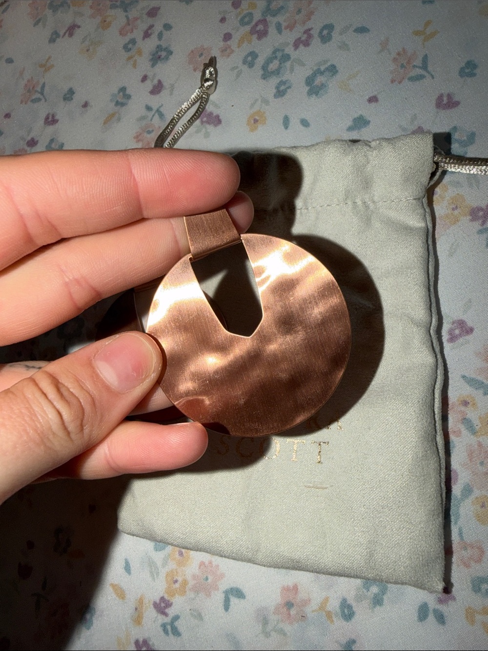Kendra Scott Copper-Tone Disc Drop Earrings - Picture 5 of 5
